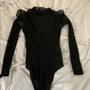 Mesh long sleeve body suit